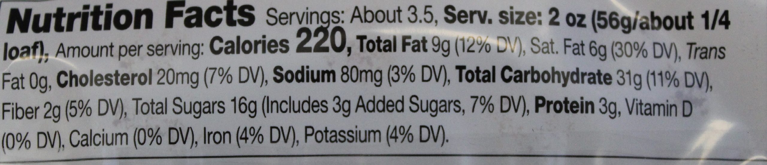 Nutritional facts